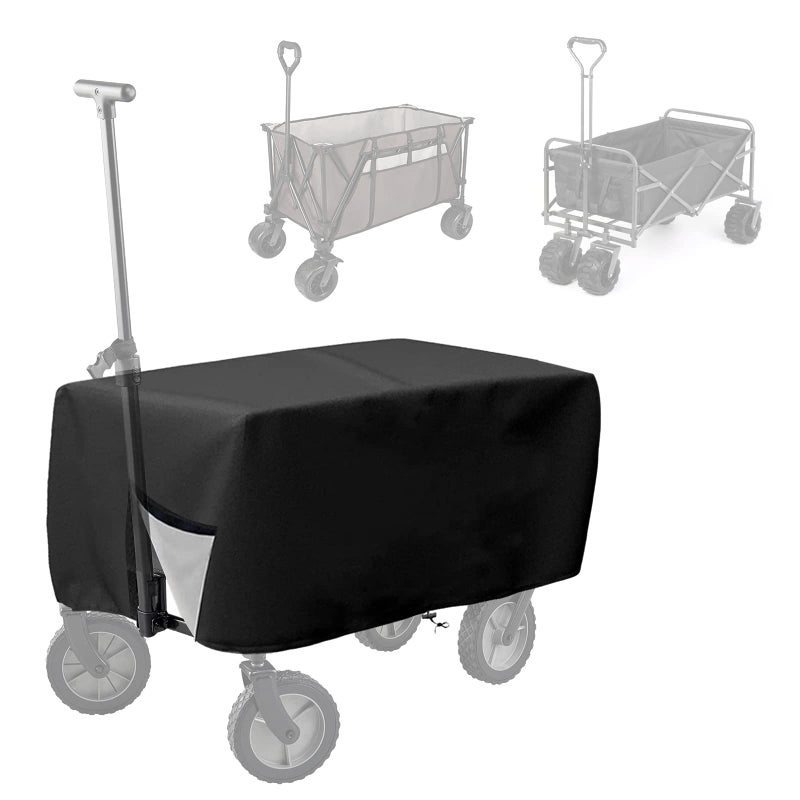 BATTIPAW Outdoor Folding Wagon Cover 600D Oxford Cloth Protective Cover Waterproof Garden Wagon Cart Cover Heavy-Duty Dustproof Cover for Collapsible Wagon Carts (600D) - Image 1